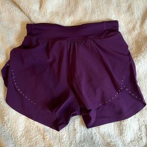 Size 4 Lululemon purple fast and free high rise 3” short
